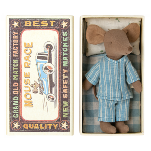 Maileg Matchbox Mouse · Massive Brother Carrying Blue Pajamas