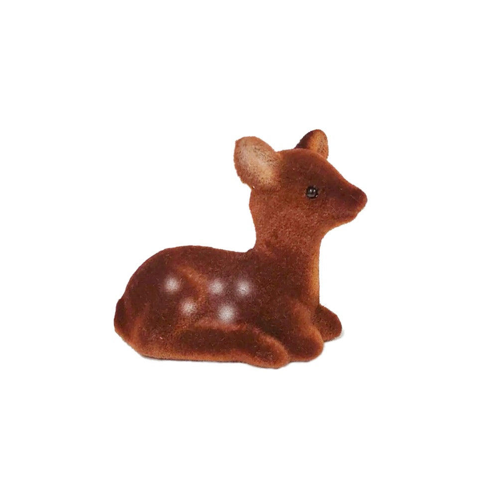 Noticed Deer Figurine with Flocked Felt End